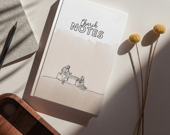 Cuaderno de tapa dura del Diario de la Iglesia - Jesús y la mujer en el pozo Ilustración de una sola línea