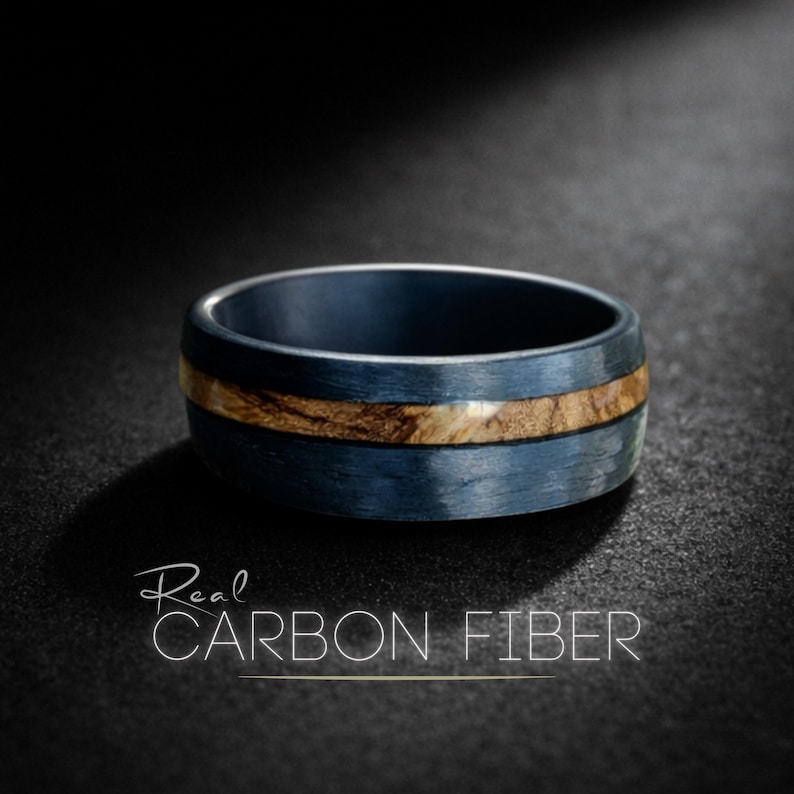 Real carbon fiber ring mens carbon fiber wedding band