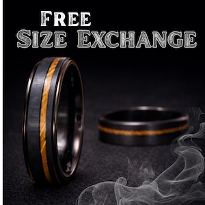 black tungsten mens ring, wedding band, promise ring
