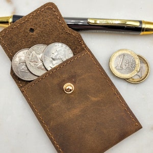 Monedero de cuero y soporte para anillos de boda, perfecto para viaje, bolsa de joyería, monedero o monedero
