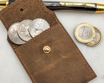 Leather Coin Purse & Wedding Ring Holder Perfect for Travel Jewelry Pouch Change Purse or Coin Wallet