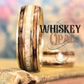 Whiskey Barrel Ring with Gold and Opal Accent Mens Engagement Promise or Wedding Band. Wood Wedding Ring with Whiskey Wood, Opal and Gold