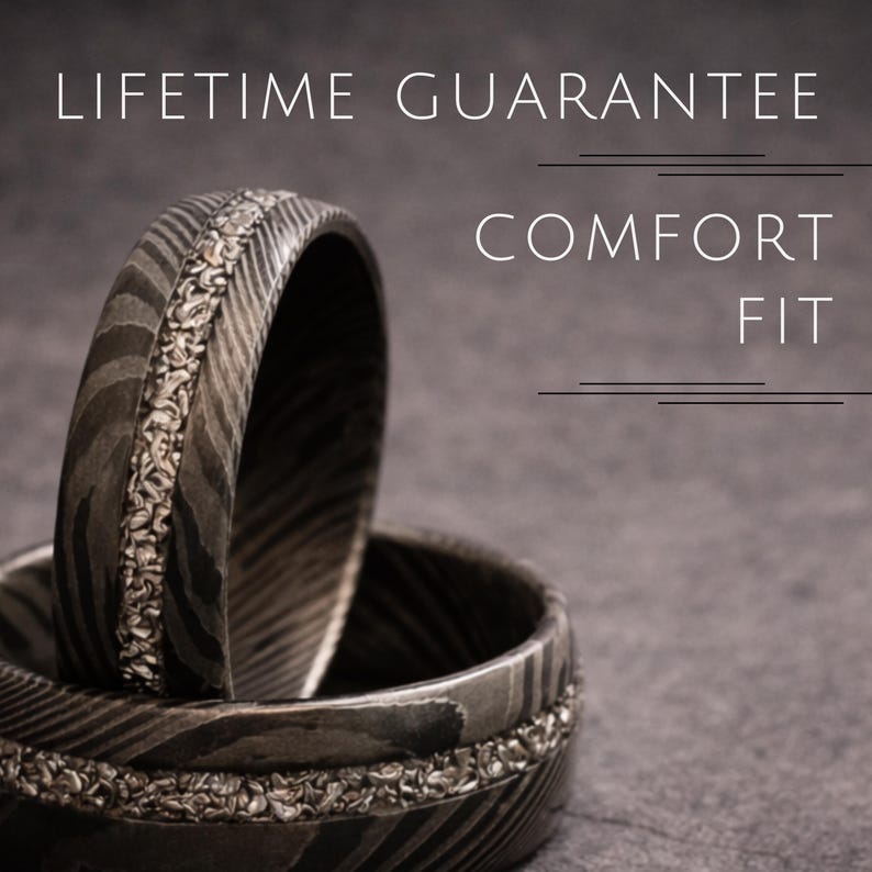 real damascus steel wedding band