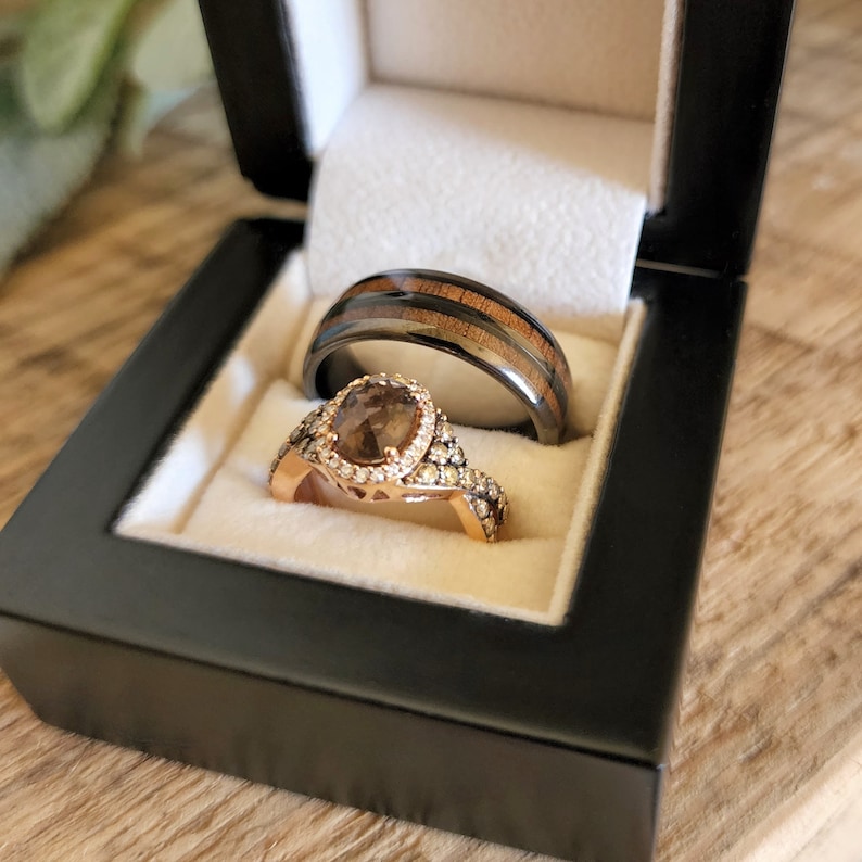 Whiskey Barrel Ring with Wood Inlay, Unique Mens Wedding Band, Tungsten and Wood Inlay Man Ring, Wood Wedding Band or Mens Promise Ring image 8