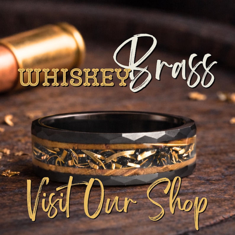 Whiskey Barrel Ring with Wood Inlay, Unique Mens Wedding Band, Tungsten and Whiskey Inlay Man Ring, Wood Wedding Band or Mens Promise Ring zdjęcie 8