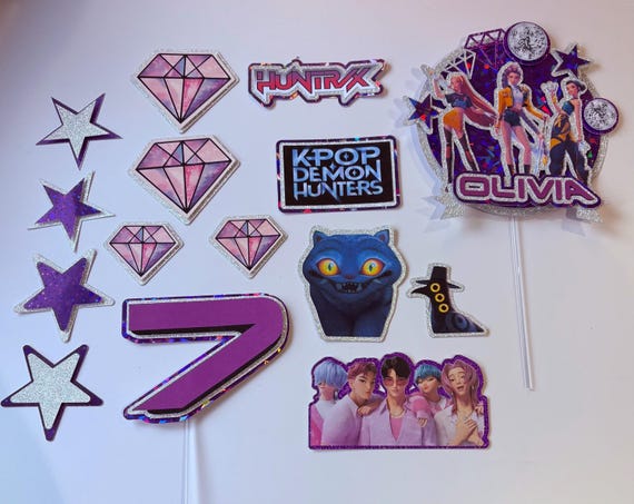 K-Pop demon hunters cake topper sets - personalised