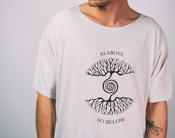 Bamboo T-shirt, 100% Organic, As Above So Below, Sustainable Scoop Neck Design, Fair Trade, Vegan friendly, Breathable Tee