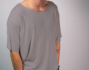 Bamboo T-shirt, Stone Grey, 100% Organic, Sustainable Scoop Neck, Fair Trade, Vegan friendly, Breathable Tee