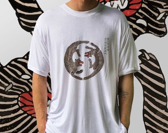 INFINITE TIGERS Bamboo T-shirt, 100% Organic, Sustainable White Crew Neck, Fair Trade, Vegan, Ethical, Art Tee