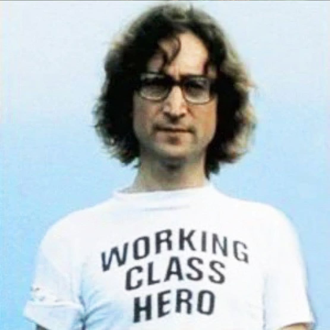 ジョンレノン John Lennon WORKING CLASS HERO Working Class Hero T-shirt, Iconic John Lennon Tee, 100% Organic