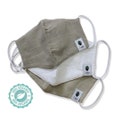 Reusable Face Mask 3-Layer with Filter Pocket, Organic Bamboo Fibres, Grey, Olive, White Sustainable, Unisex, Soft and Warm product logo