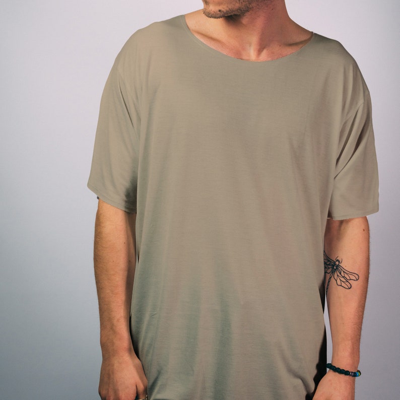 Bamboo T-shirt 100% Organic Sustainable Scoop Neck Fair Olive