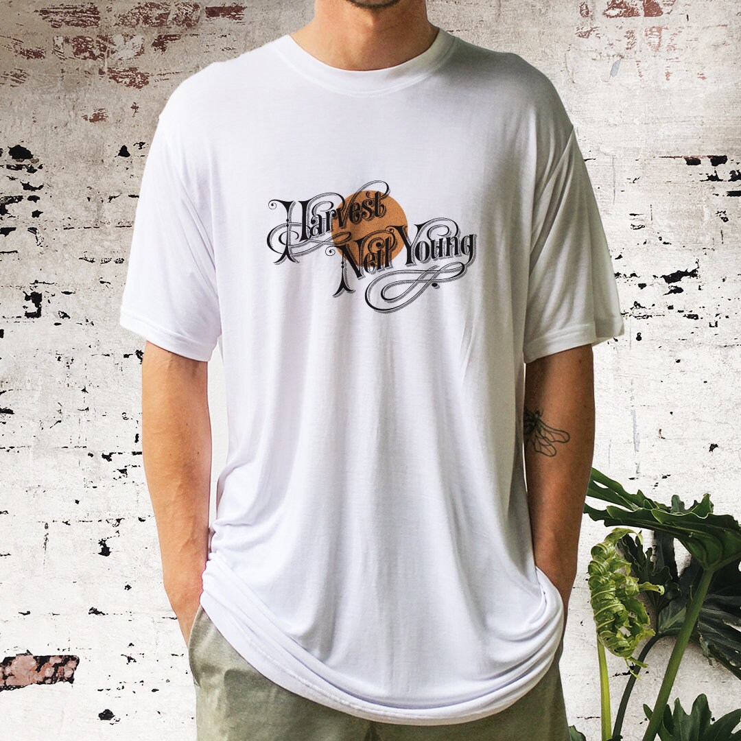 Neil Young Harvest Tee, Organic Bamboo Tshirt, Handmade
