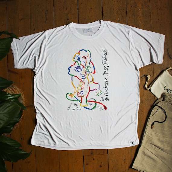 Jazz Elephant Vintage Jazz Festival 1996 Bamboo T-shirt, 100