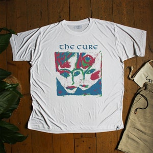 The Cure Band Tee, Organic Bamboo Cotton, Retro Lovesong Album Art, Handmade Crewneck, Music Festival Tshirt