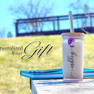 Custom Personalized name Bridesmaid Tumblers, 14oz Highball personalized gift idea for her, Iced coffee cup, Smoothie cup, Custom gift idea
