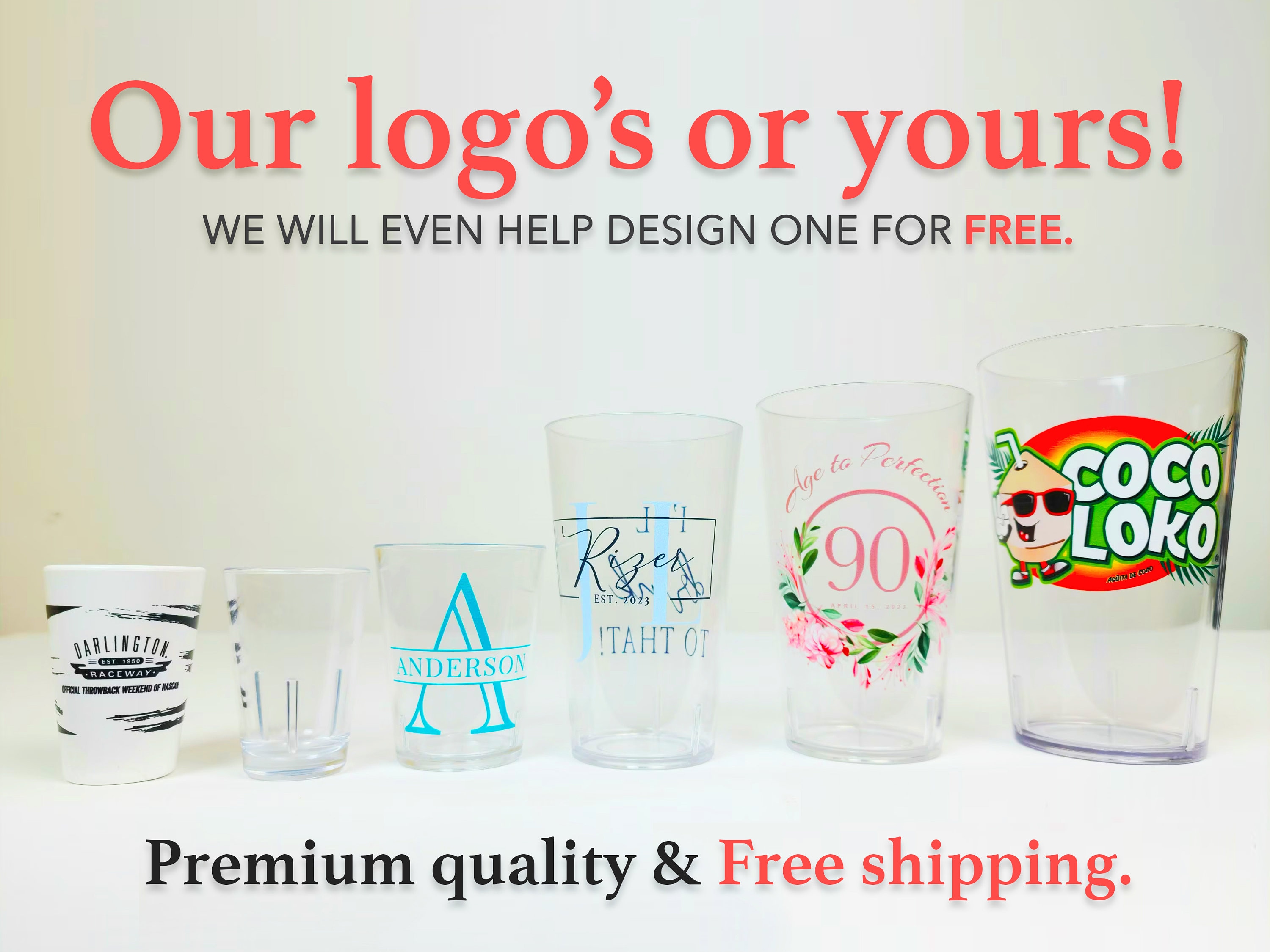 Custom printed cups for any events,  2oz,5oz,12,16,24oz, Premium quality cups, Customizable cups for wedding, Birthdays , bridal showers