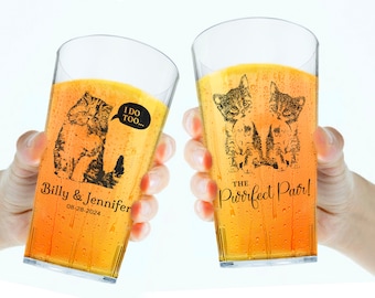 Custom Illustrated Pet Wedding cups, Pet 12oz 16oz 24oz, Bachelorette Party Favors Custom Party Cups, Wedding Favors Gift Idea for her