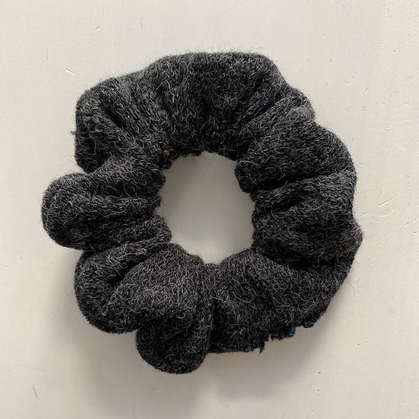 Grey Fluffy Eco-Friendly Scrunchie