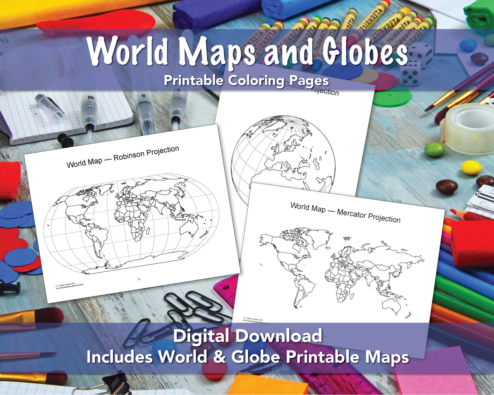 World Maps And Globes PDF Printable Coloring Pages Blank Outline Maps Il Fullxfull.5298974543 Q3cc 