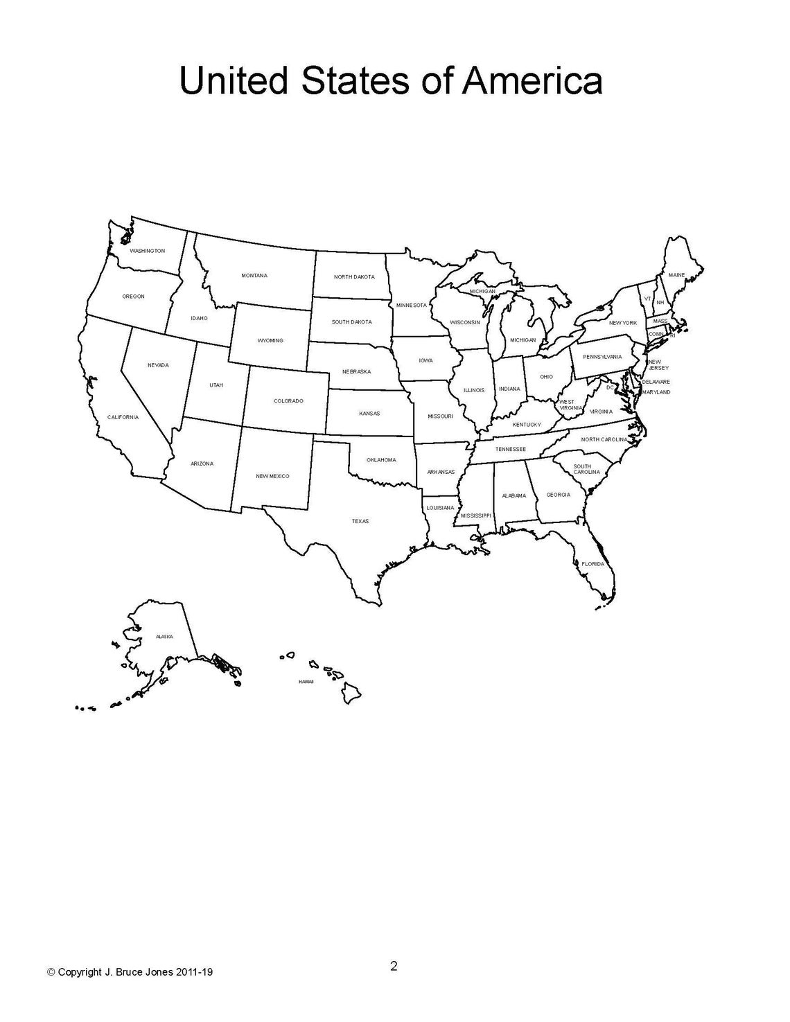 USA Maps and the 50 USA States PDF Map Coloring Book Blank - Etsy