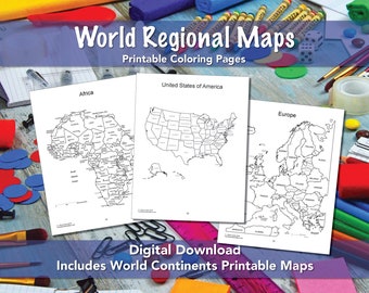 USA Maps and the 50 USA States PDF Map Printable Coloring - Etsy