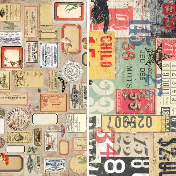 NUMBERS/LABELS - Roycycled treasures Decoupage Papers