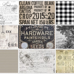 BLACK & WHITE PATTERNS -Roycycled Decoupage Paper