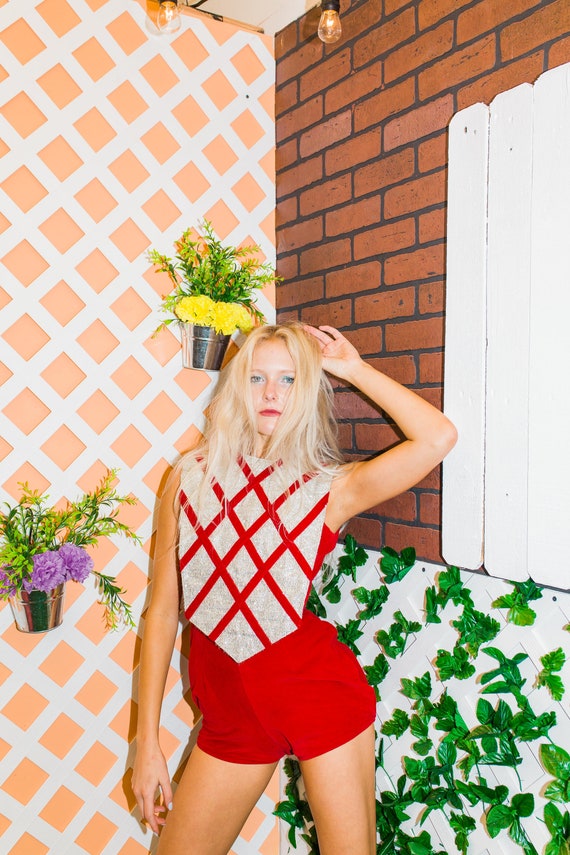 Vintage Showgirl Majorette Romper