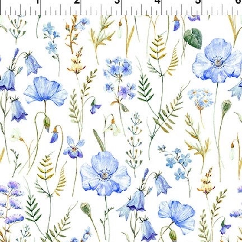 Print Cotton Stretch Capri In Periwinkle Colorblock.