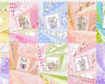 Little Gray Cats Panel by Loralie Harris for Loralie Designs Fabric cotton fabric