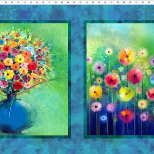 A Year of Art Spring Panel by In The Beginning Fabric Cotton Fabric