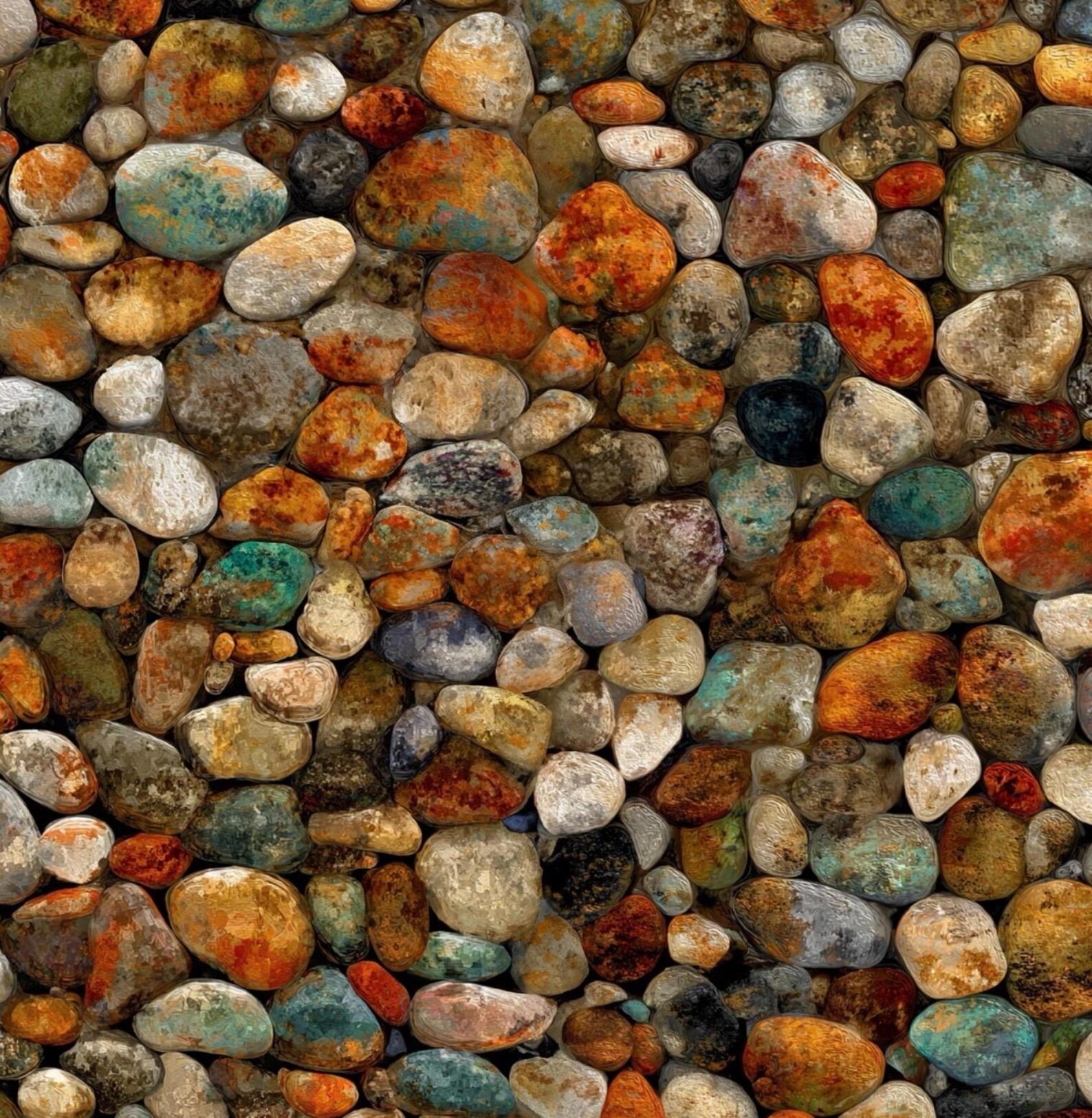 Wadding Textile Sample Rocks Rock Garden Premium Quality 100% Cotton Quilting Fabric All Cuts Will ...