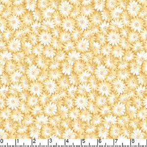 Sunshine Camel Cotton Fabric Daisies Fabric by the Yard Fabric for Sale