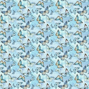 Sky Flying Butterflies by Timeless Treasures Fabrics Premium Cotton Fabrics by the yard Packed Butterflies, Blue, Multicolored Butterfly
