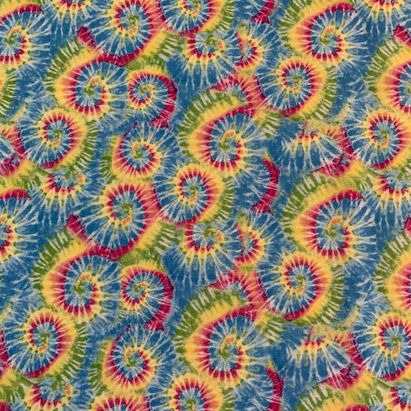 Tie Dye Swirls Pastel Novelty Cotton Fabric
