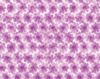 Pink Potpourri Blossoms by Benartex Premium Quilting Cotton Fabric by the Yard Continuous Cuts