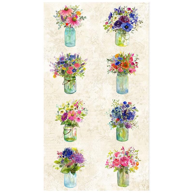 Garden Fresh Light Purple Dahlias by Clothworks Fabrics