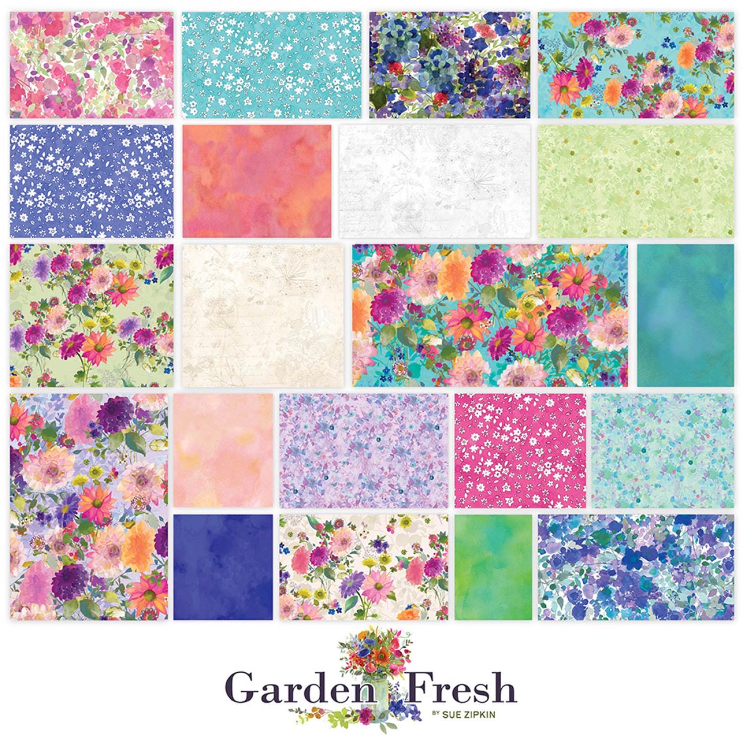 Garden Fresh Light Purple Dahlias by Clothworks Fabrics