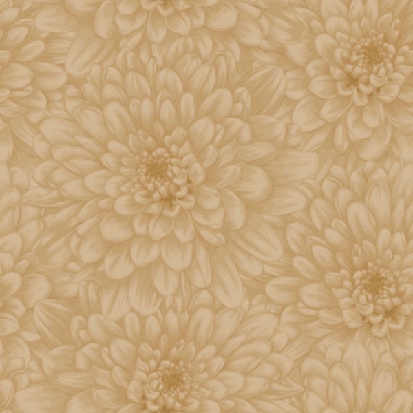 Flower Burst in Sand Fabric by the Yard Fabric for Sale Cotton