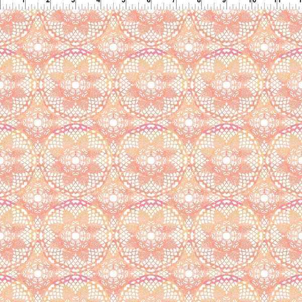 Pink, peach, yellow dream catchers Cotton Fabric by In The Beginning Designs