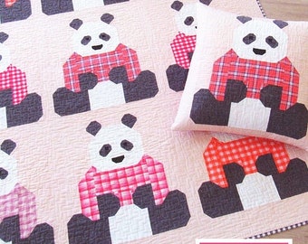 Pandas in Sweaters Quilt Pattern by Elizabeth Hartman Quilt and Pillow Pattern