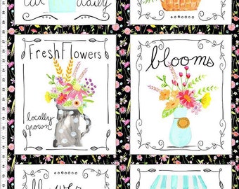 Flower Market Panel by In The Beginning Fabric Cotton Fabric