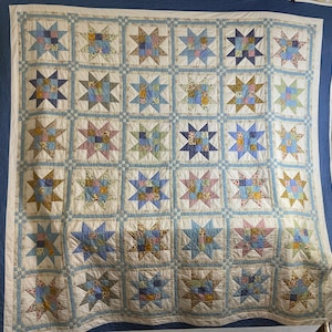 Homemade Patchwork Stars King Size Quilt Custom Order