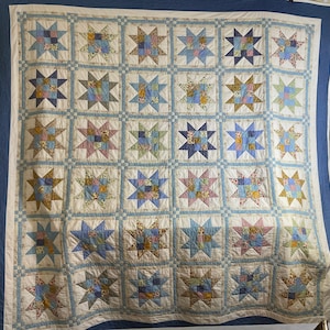 Homemade Patchwork Stars Queen Size Quilt Custom Order