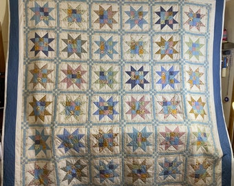 Homemade Patchwork Stars King Size Quilt Custom Order