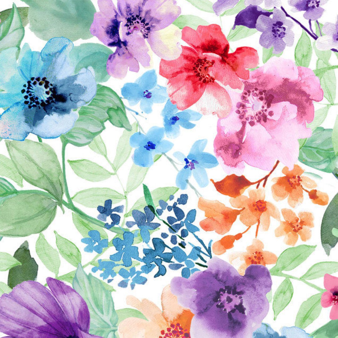 Bloom Bright Maywood Studio Fabrics Multi Color Flowers Premium Cotton ...