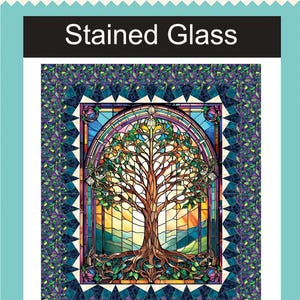 Stained Glass Pattern Tree of Life featuring QT Fabrics Tree of Life Panel (sold separately)