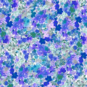Garden Fresh Purple Abstract Floral by Clothworks Fabrics  Y4257-27 Premium Cotton Fabrics by the yard Flowers Florals Botanical