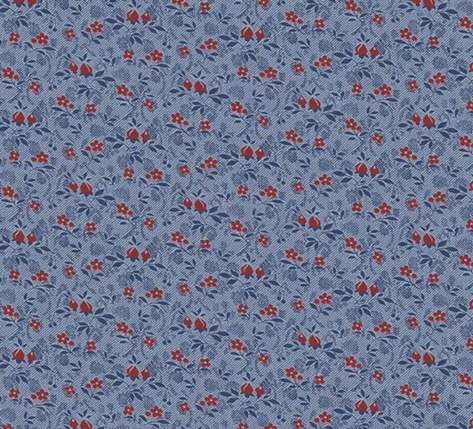 Timeless Treasure Blue Tiny Victorian Floral Premium Quilting Cotton ...